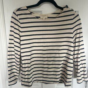 Sezane Colette marinière Top Navy Stripe XS